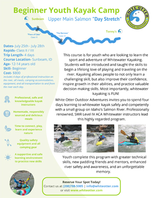 Beginner Youth Kayak Camp